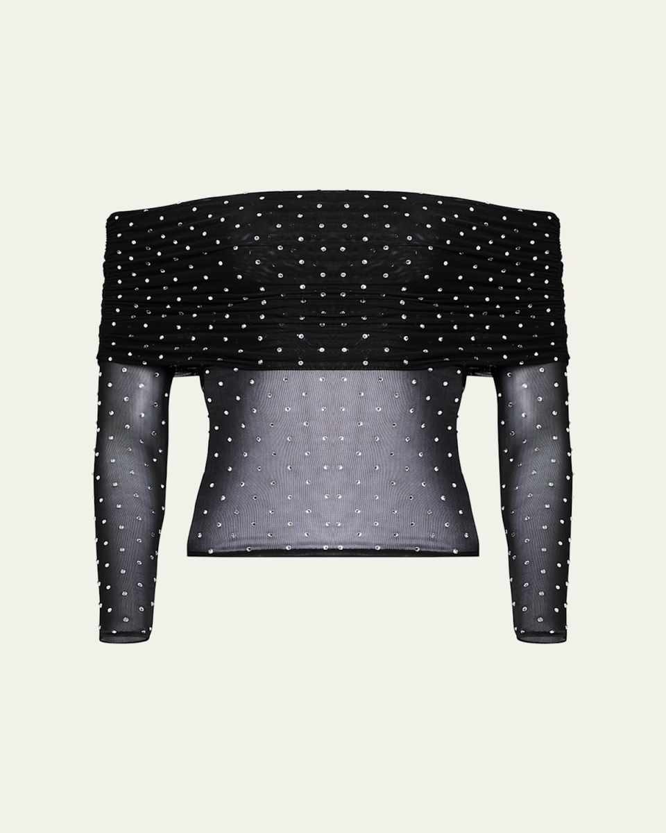 Oriana Off-The-Shoulder Mesh Top